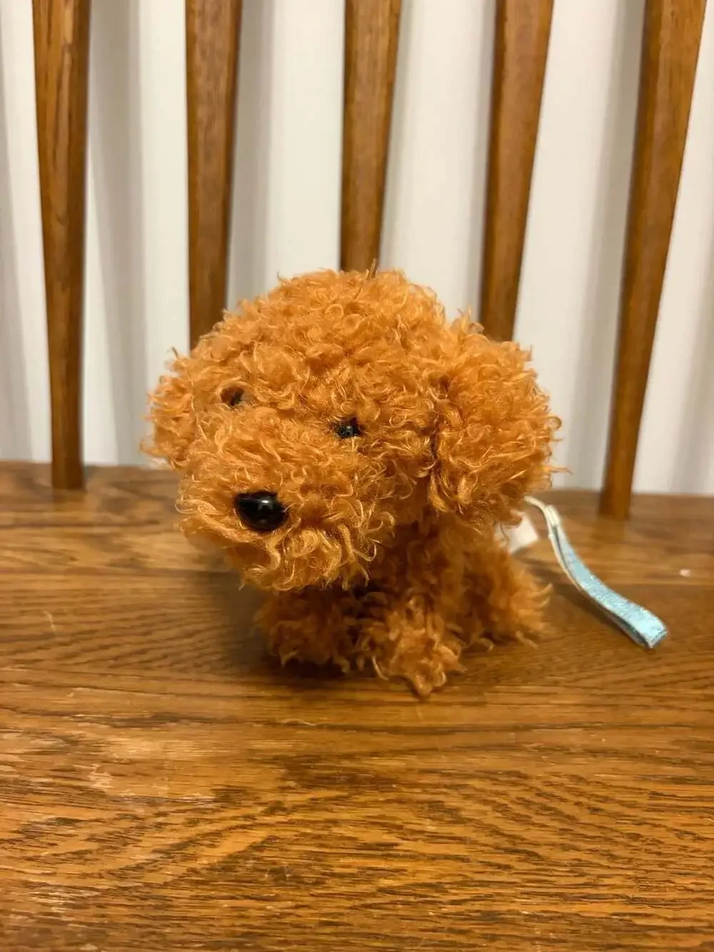 Justice Plush Brown Poodle Dog Stuffed Animal with Blue Leash